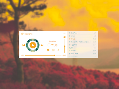 Audio Player flat interface music player ui ux