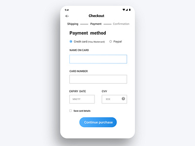 Dailyui #002 002 checkout form dailyui design mobile uidesign