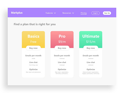 DailyUI #30 - Pricing page