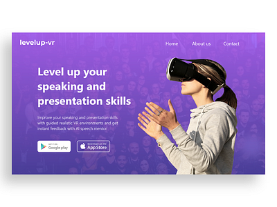 Landing page for vr app landing page uidesign virtual reality vr vrapp webdesign