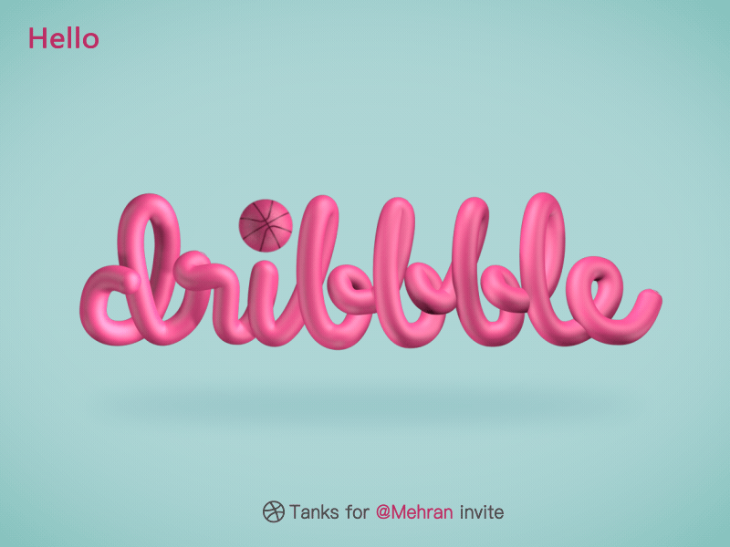 Hello Dribbble 3d animation animation c4d design first shot hello dribbble illustration