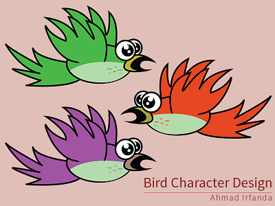 Bird Character Logo | 3 Colors 2d art 3 colors animal logo bird bird icon bird logo colors digital artist game design vector