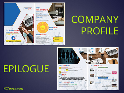 Company Profile Epilogue adobe adobe illustrator business company profile creative business design enterpreneur layout startup