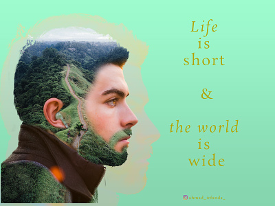Double Exposure Cinemagraph | Quote for Social Media adobe adobe photoshop digital art inspiration design man nature photography photo manipulation quote scenery social media