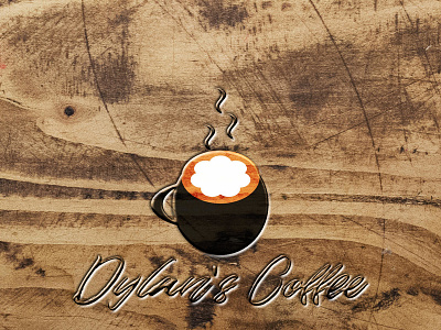 Dylan's Coffee Wooden Background branding coffee design flat graphic design graphic design logo logo logo design concept vector