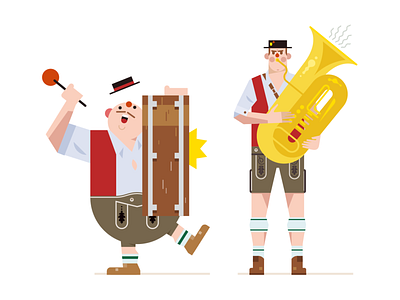 People of Oktoberfest band bavaria berlin character drum folks germany illustration music oktoberfest trumpet vector yellowtoo