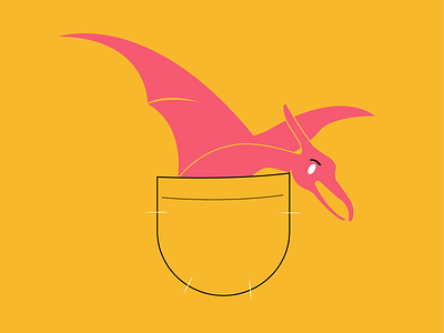 My Pocket Pterodactyl character design cute icon illustration pink pocket pterodactyl vector