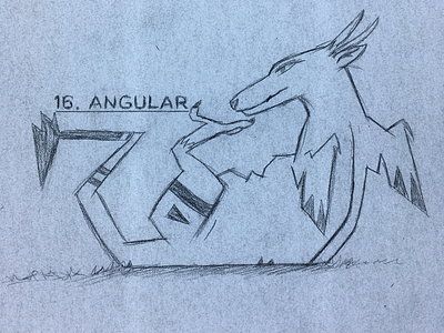 ‪_InktoberAngular‬ angular doodle dragon ghibli illustration inktober kingwonder sketch
