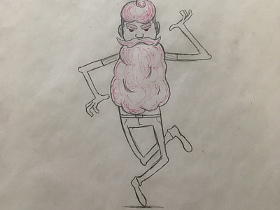 _StrawberryBeard character design dancing doodle drawing illustration pink strawberry