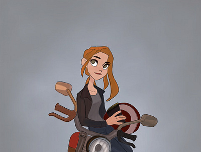 Bike Rider digital painting photoshop art