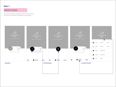 Transportation App- Wireframe