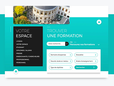 University design one page school site ui university web