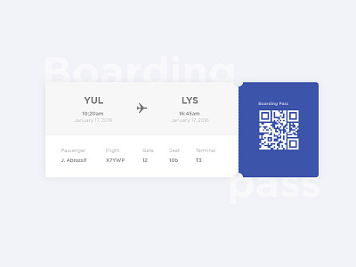 Boarding Pass boarding daily ui design pass ticket ui