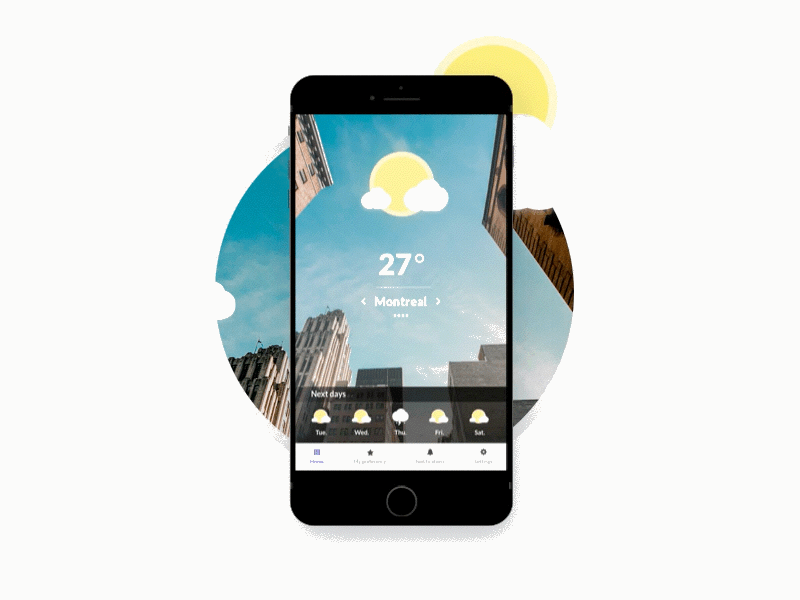 Weather application gif mobile montreal sketch sun sunny weather