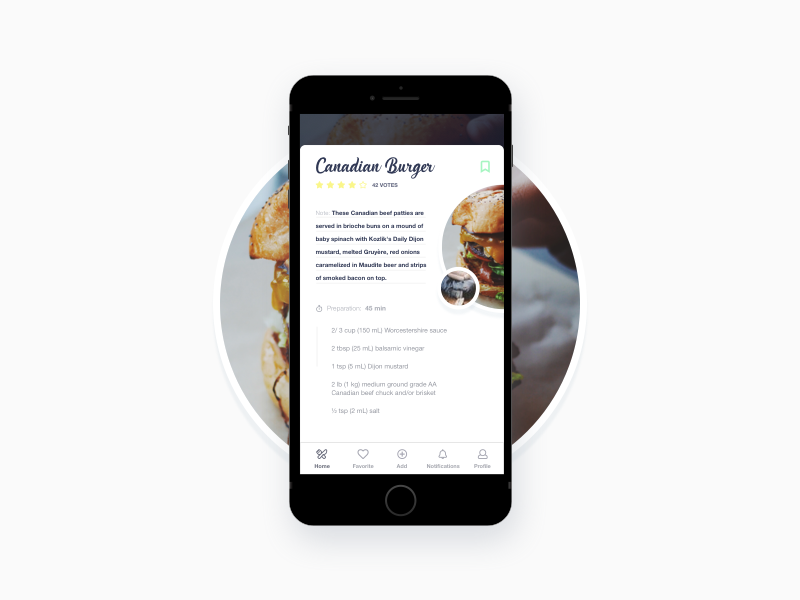 Recipe by Arnaud Friedel on Dribbble