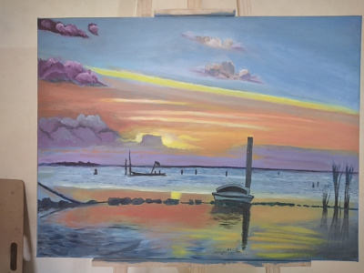 Oil Painting Sunset art drawing oil oil on canvas oil paint oil painting sketch sunset