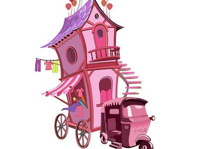 House Toktok 2d advertisement animation art character concept art concept design design digital painting drawing illustration paarvaigalpaintings photoshop vector wacom