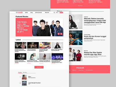 Music Magazine Homepage - Music Blog adobe blog debut debut shot home page home page design music ui ux web