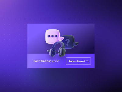 Contact Support 3D Icon 3d ask blender blue call center contact customer dark glow headset icon illustration message message bubble purple question render service