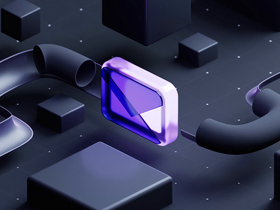 Moicon Newsletter 3d animation blue blur branding email factory glass gmail grid icon illustration inbox mail mailchimp modern newsletter pipes purple render
