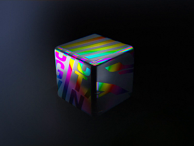 Iridescent 3d cube 3d animation b3d blender cube eevee holographic holographic foil iridescence iridescent render shader