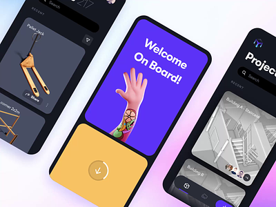 App onboarding login 3d animation app architecture assets bim building cad dark hand illustration minimal mobile onboarding password privacy projects shield splash screen welcome