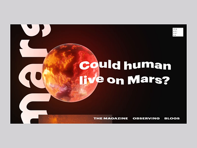 Could human live on Mars? 3d animated typography animation design earth landing page mars motion nasa planet render space typography ui ux