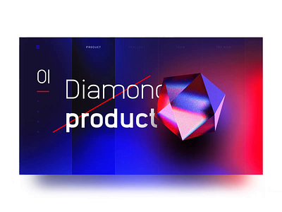 Crystal future 3d abstract animation blender branding crystal design illustration landing page render typography web design