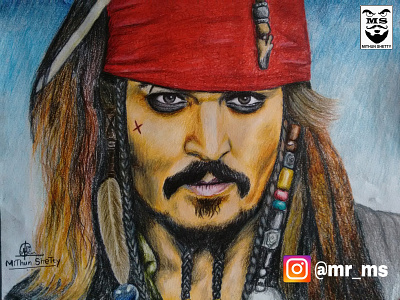Captain Jack Sparrow color sketches johnny johnny depp mithun shetty mr ms