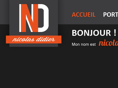 Logo ND - Portfolio banner black header logo orange portfolio typography