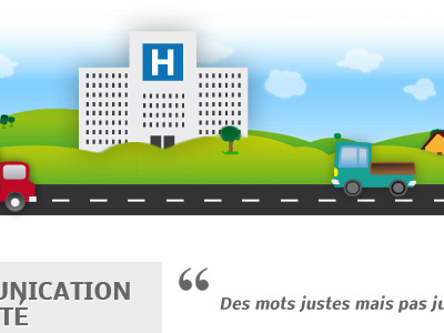 Nh Accueil cars cartoon colorful hospital illustration illustrator landscape