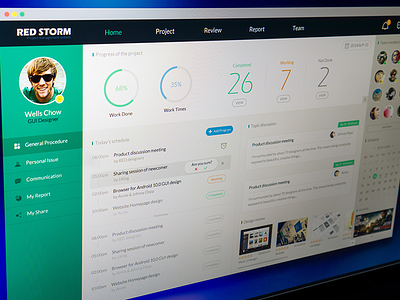 Project management system admin dashboard flat gui management project report system team ui ui design