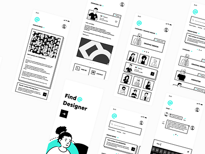 Find@Designer App app brand clean design flat graphic design illustration ui ux vector