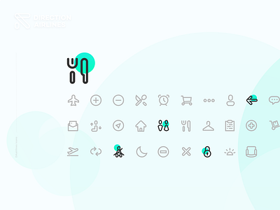 Direction Airlines icons app brand design flat graphic design icon icons ui