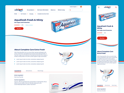 Aquafresh Refresh product page ui design