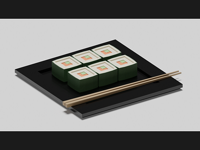 Low Poly Sushi 3d blender