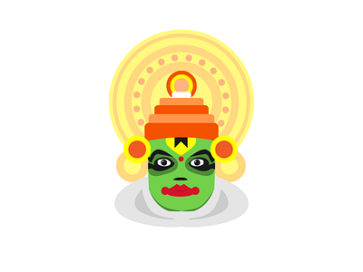 Kathakali flat icon illustration vector