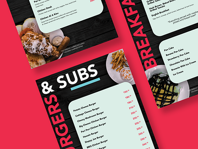 Cups and Cues Sports Cafe Menu Design