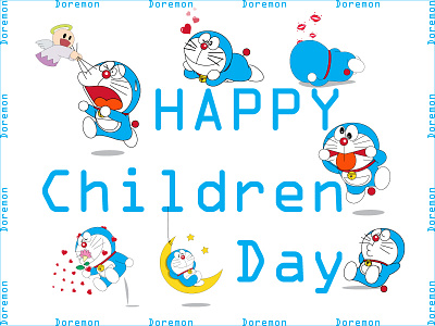 HAPPY CHILDREN DAY with doremon with doremon