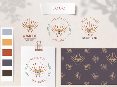 Wellness logo bohemian branding feminine logo hand drawn icon illustration logo magic eye minimal spa logo template vector web wellness