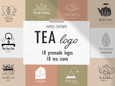 Tea logo set