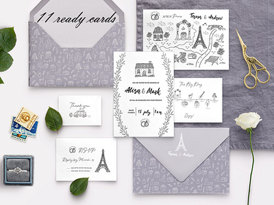 Wedding map creator card creator hand drawn icon illustration invitation map minimal template vector wedding