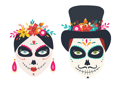 Day of the Dead festival halloween hand drawn icon illustration mexican minimal template vector