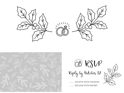 Christmas branding for wedding branding christmas hand drawn icon illustration logo minimal template vector wedding