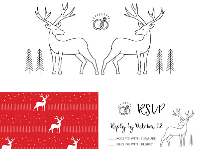 Christmas branding for wedding branding christmas hand drawn icon illustration invitation logo minimal template vector wedding