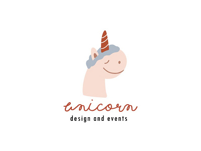 Bohemian logo for children design and events app bohemian boho branding children hand drawn icon illustration kids logo minimal template unicorn logo vector