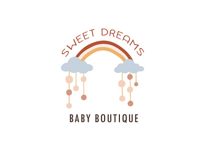 Bohemian logo for baby boutique app baby baby mobile bohemian boutique logo branding children hand drawn icon icons illustration kids logo minimal template vector