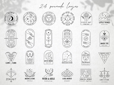 Magic logo astrology branding design hand drawn icon illustration logo magic logo minimal mystery template vector web zodiac sign