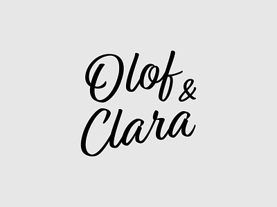 Olof & Clara logo design hand lettering invitation lettering logo logo design logotype script type typography vector wedding wedding invitation