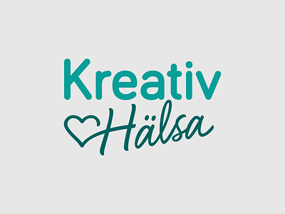 Kreativ Hälsa logo design hand lettering health heart lettering logo logo design logotype script type typography vector